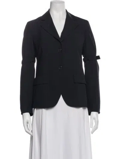 Pre-owned Prada 2017 Virgin Wool Blazer In Blue