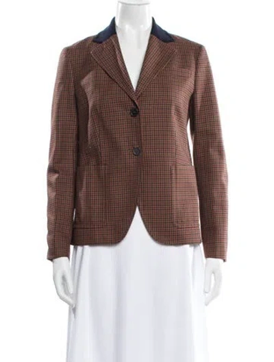 Pre-owned Prada 2017 Virgin Wool Blazer In Brown