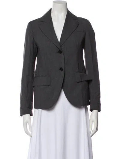 Pre-owned Prada 2017 Virgin Wool Blazer In Gray