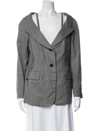 Pre-owned Prada 2017 Virgin Wool Blazer In Grey