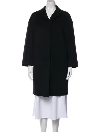 Pre-owned Prada 2017 Virgin Wool Coat In Black