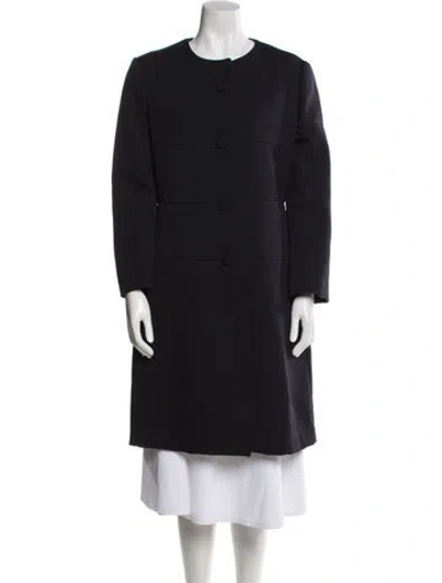 Pre-owned Prada 2017 Virgin Wool Coat In Blue