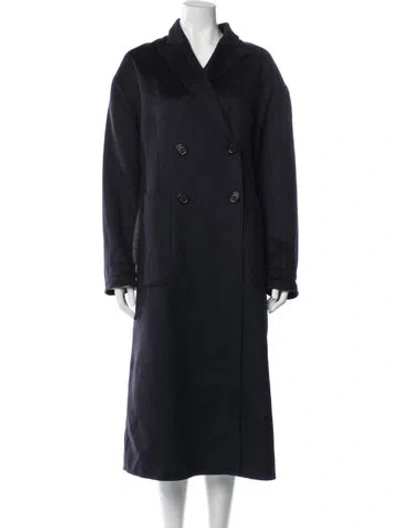 Pre-owned Prada 2017 Virgin Wool Coat In Blue