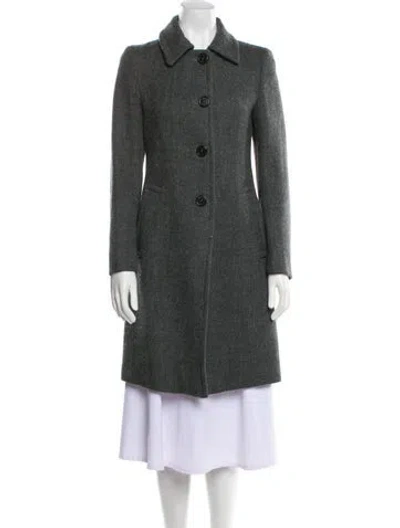 Pre-owned Prada 2017 Virgin Wool Coat In Gray