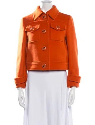 Pre-owned Prada 2017 Virgin Wool Jacket W/ Tags In Orange