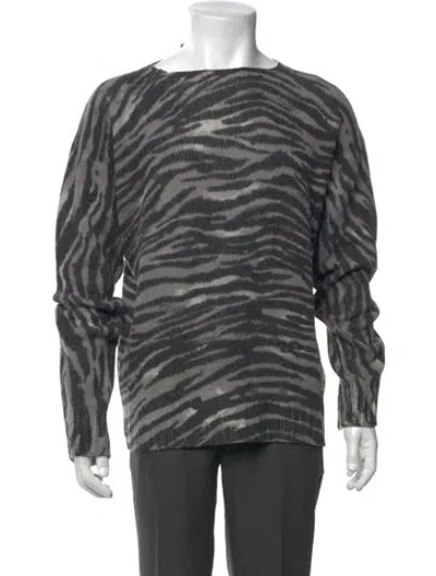 Pre-owned Prada 2017 Virgin Wool Polo Sweater In Gray