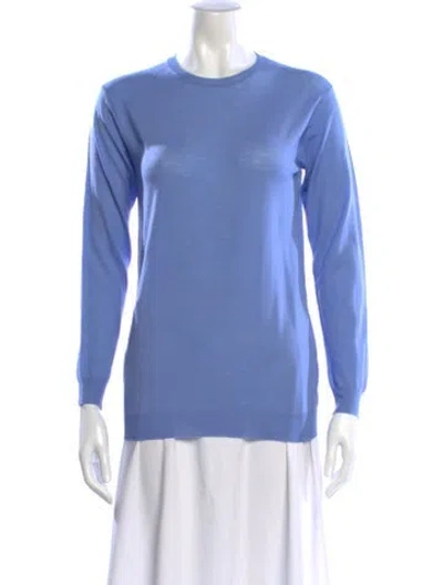 Pre-owned Prada 2017 Virgin Wool Sweater In Blue