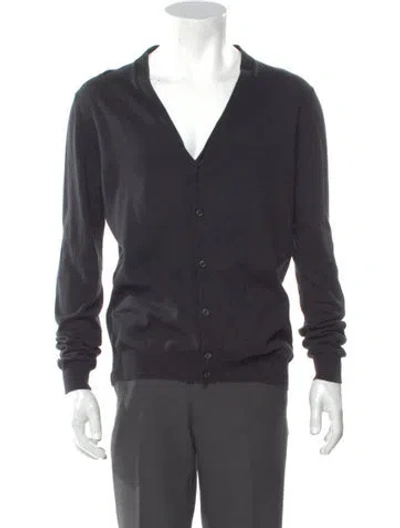 Pre-owned Prada 2017 V-neck Cardigan In Black