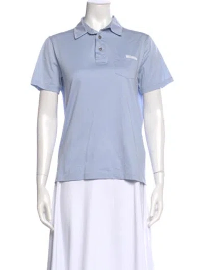 Pre-owned Prada 2017 V-neck Polo Shirt In Blue