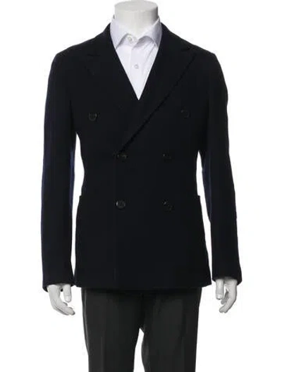 Pre-owned Prada 2017 Wool Peacoat In Blue