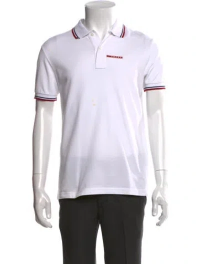 Pre-owned Prada 2018 Collar Polo Shirt In White