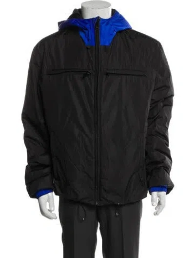 Pre-owned Prada 2018 Colorblock Pattern Windbreaker In Black