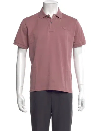 Pre-owned Prada 2018 Crew Neck Polo Shirt In Pink