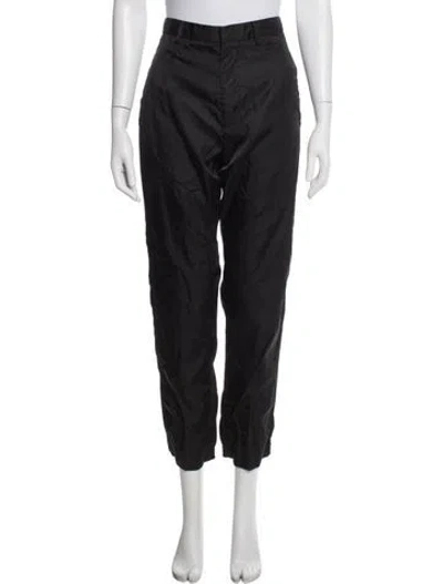 Pre-owned Prada 2018 Enameled Metal Triangle Lounge Bottoms In Black