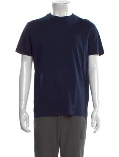 Pre-owned Prada 2018 Enameled Metal Triangle T-shirt In Blue