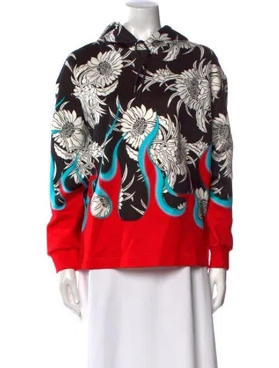 Pre-owned Prada 2018 Floral Print Sweatshirt In Black