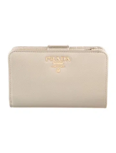 Pre-owned Prada 2018 French Purse In Gold/metallic