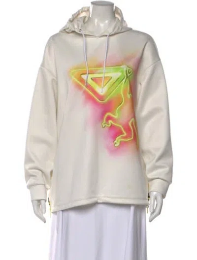 Pre-owned Prada 2018 Graphic Print Hoodie In Neutral