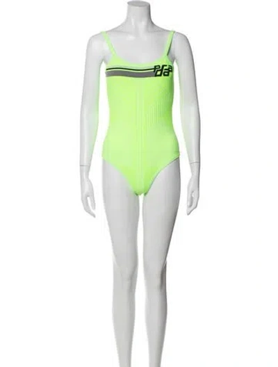 Pre-owned Prada 2018 Graphic Print One-piece In Gray