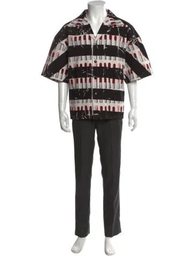 Pre-owned Prada 2018 Graphic Print Shirt In Black