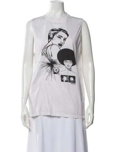 Pre-owned Prada 2018 Graphic Print T-shirt In White