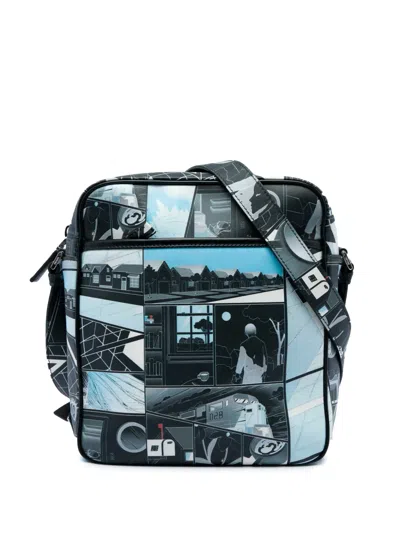 Pre-owned Prada 2018 James Jean Vitello Comic Print Messenger Bag Crossbody Bag In 黑色