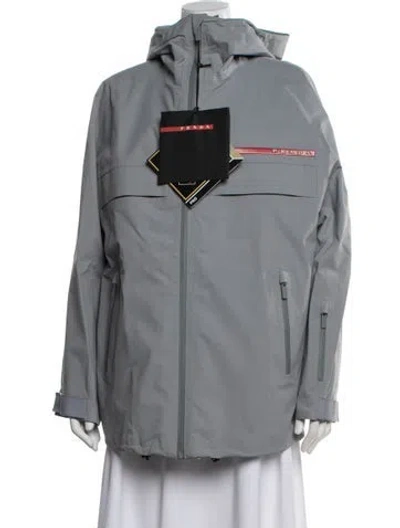Pre-owned Prada 2018 Linea Rossa Coat In Gray