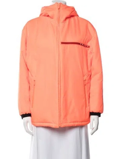 Pre-owned Prada 2018 Linea Rossa Down Jacket In Orange