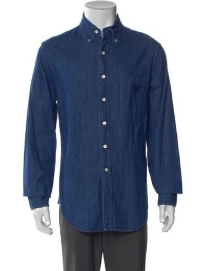 Pre-owned Prada 2018 Long Sleeve Denim Shirt In Blue