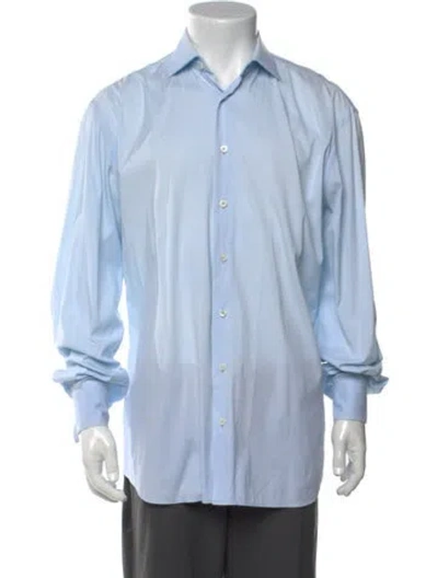 Pre-owned Prada 2018 Long Sleeve Dress Shirt In Blue