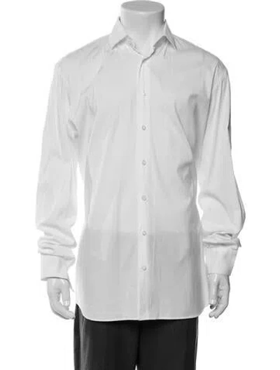 Pre-owned Prada 2018 Long Sleeve Dress Shirt In White