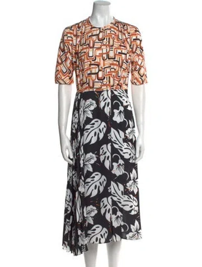 Pre-owned Prada 2018 Midi Length Dress In Black