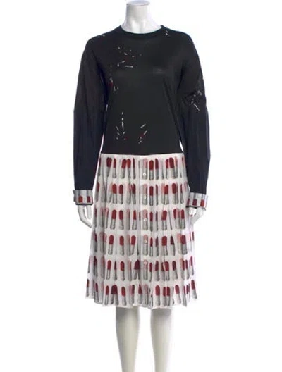 Pre-owned Prada 2018 Midi Length Dress In Black