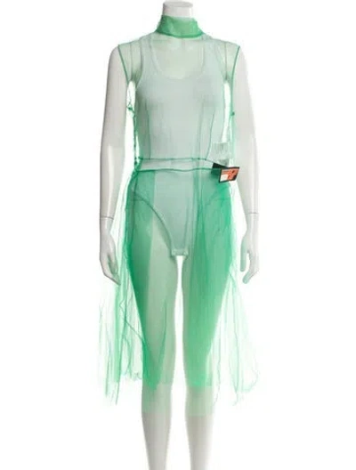 Pre-owned Prada 2018 Midi Length Dress In Green