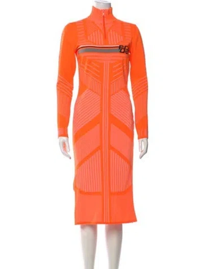 Pre-owned Prada 2018 Midi Length Dress In Orange