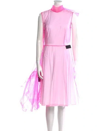 Pre-owned Prada 2018 Midi Length Dress In Pink