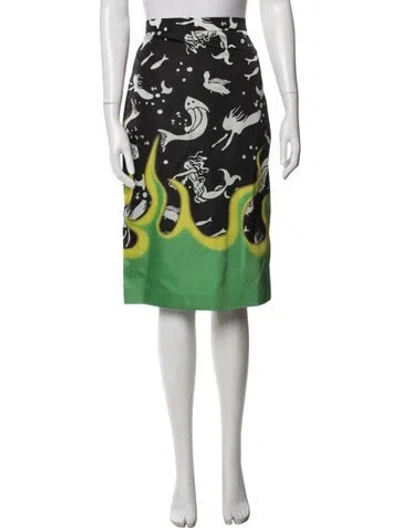 Pre-owned Prada 2018 Midi Length Skirt In Black