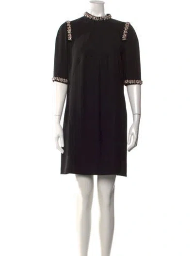 Pre-owned Prada 2018 Mini Dress In Black