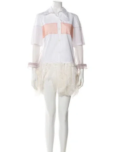 Pre-owned Prada 2018 Mini Dress In White