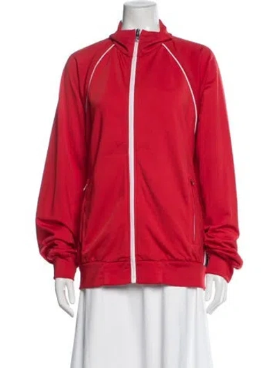 Pre-owned Prada 2018 Mock Neck Sweatshirt In Red