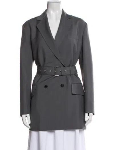 Pre-owned Prada 2018 Mohair Blazer In Gray