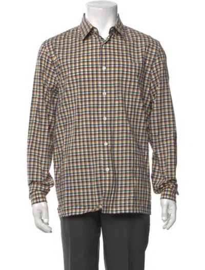 Pre-owned Prada 2018 Plaid Print Shirt In Neutral