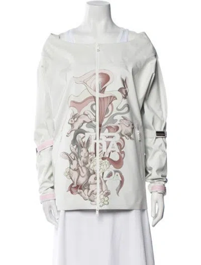 Pre-owned Prada 2018 Printed Jacket In White