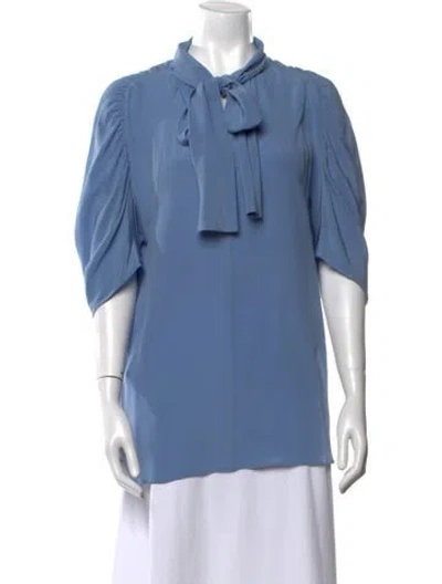 Pre-owned Prada 2018 Silk Blouse In Blue
