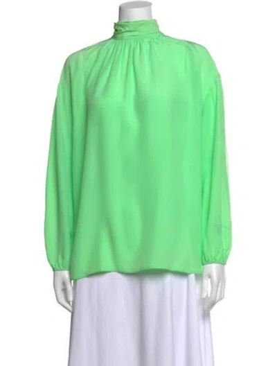 Pre-owned Prada 2018 Silk Blouse In Green
