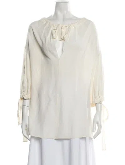 Pre-owned Prada 2018 Silk Blouse In Neutral