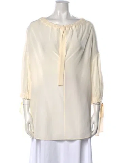 Pre-owned Prada 2018 Silk Blouse In Neutrals