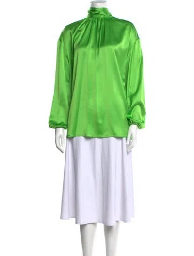 Pre-owned Prada 2018 Silk Blouse W/ Tags In Green
