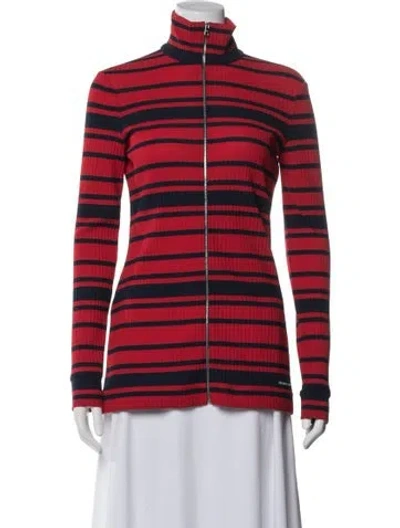 Pre-owned Prada 2018 Striped Sweater In Red