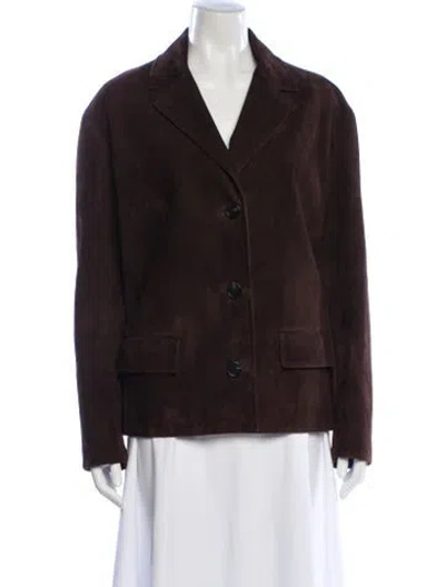 Pre-owned Prada 2018 Suede Blazer In Brown
